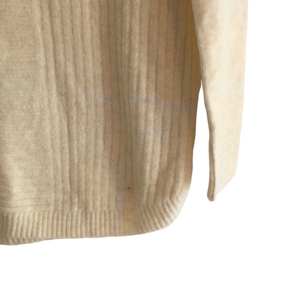 Como Vintage Turtleneck Sweater Ribbed Cream Small - Picture 7 of 13